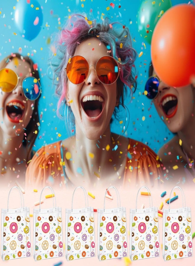 Saypacck أكياس هدايا بلاستيكية شفافة من Saypack، 24 قطعة، بنمط الدونات، مزودة بمقابض، مثالية لتزيين حفلات أعياد الميلاد (5.9 × 7.9 × 2.8 بوصة). - Image 4